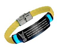 KBNSUIAN Glow in The Dark Archangel Saint Michael Silicone Bracelet - Patron Saint of Warriors Prayers Deliverance Engraved Wristband, Christ Spiritual Faith Gifts for Him Her