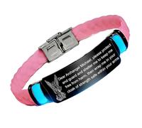 KBNSUIAN Glow in The Dark Archangel Saint Michael Silicone Bracelet - Patron Saint of Warriors Prayers Deliverance Engraved Wristband, Christ Spiritual Faith Gifts for Him Her