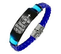 KBNSUIAN Glow in The Dark Floral Cross & Scripture Silicone Bracelet, I Can Do All Things Through Christ Religious Christian Faith Gift for Men Women