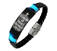 KBNSUIAN Glow in The Dark Floral Cross & Scripture Silicone Bracelet, I Can Do All Things Through Christ Religious Christian Faith Gift for Men Women