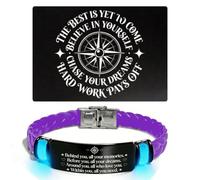 KBNSUIAN Glow in the Dark Graduation Silicone Bracelet Wristband with Motivational Wallet Card for Grads, Inspirational Graduating Quotes Engraved Jewellery Gifts for College Graduates Family BFF