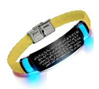 KBNSUIAN Glow in the Dark Islamic Faith Bracelet, Ayatul Kursi Silicone Bracelet, Quranic Verse Reminder Wristband, Spiritual Prayer Gifts for Muslims