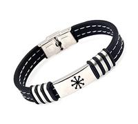 KBNSUIAN Magical Symbol of Chaos Silicone Bracelet Warhammer Faction 8 Pointed Star of Chaos Magick Sigil Bangle Wristband Gothic Occult Jewellery for Men Women,8.26 inch