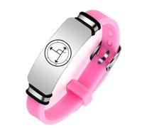 KBNSUIAN Powerful Sigil of Lilith Amulet Silicone Bracelet, Women's Power Independence Wisdom Feminist Symbolic Bangle, Pagan Satan Queen Lilith's Protection Wristband for Female, Pink