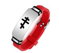 KBNSUIAN Religious Russian Orthodox Cross Church Bracelet, Eastern Catholic Caravaca Christian Blessing Crosses Symbol Silicone Wristband for Adults Teens, Adjustable,Red