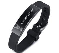 KBNSUIAN Saint Michael The Defender Archangel Prayer Silicone Bracelet Bangle for Adults Teens, Christ Warrior Patron St. Michael Amulet Wristband Personalised Custom Christian Jewellery, Black