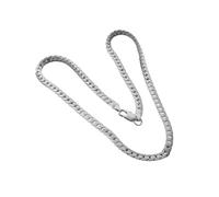 Kbnuetyg 5mm 925 Sterling Silver Men's Link Chain Necklace Stylish Hip Hop | 925 Sterling Silver Men's Necklace Features A 5mm Miami Link Chain Design For Stylish Hip Hop Fashion And Gifting