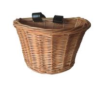 Kbnuetyg Rattan Bicycle Basket - Handwoven Wicker Carrier, Classic Handlebar Organizer, Lightweight Front Storage With Eco-Friendly Design | Children Cycling Accessory For Scooters Boys Girls Riding