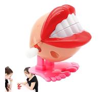 Kbnuetyg Wind Up Chattering Teeth - 40g Portable Clockwork Gear, Noisy Bouncing Teeth Prop, Educational orals Hygiene Habit Aid, durabl Internal Metal Spring | Toy for Desks & Kids & Playrooms