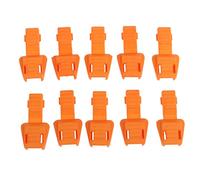 KBOLAE 10 Pcs Plastic Zipper Puller End Lock Zip Pull End for 3-4mm Cord Orange, 3.5x1.7cm