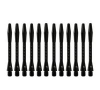 KBOLAE 12 Pcs 50mm Dart Shafts Aluminum Alloy Throwing Long Bar Holder Exercise Practice Gym Equipment Engraved Accessory Black