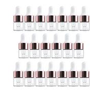 KBOLAE 20 Pcs Dropper Bottles Squeezable for Cosmetic Packaging Eye Liquid Dropper 1ML, Rose Golden