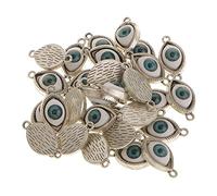 KBOLAE 30pcs Alloy Evil Eye Charms Amulet Pendants for Jewelry Makings DIY Silvery