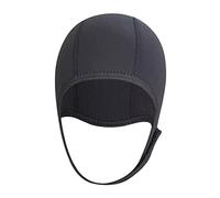 KBOLAE 3mm Neoprene Scuba Diving Hat Protection Ear for Rafting Underwater Unisex black