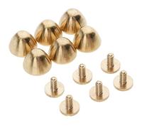 KBOLAE 6 Pcs Brass Spike Cone Studs Rivets Press Pins DIY Leather Crafts 12x9mm
