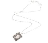 KBOLAE Brass Square Openable Photo Lockets Phase Box Pendant Necklace Memorial Silvery