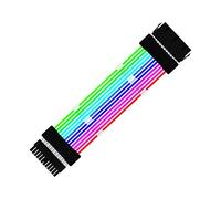KBOLAE Extension RGB Cable PSU Extension Cable Set PCIe Cable for Computer PC Black 24 PIN, Black 24PIN, 26.5 x 5cm