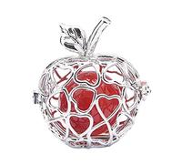 KBOLAE Fruit Apple Shape Bead Cage Locket Pendant DIY Necklace Bracelet Red 3