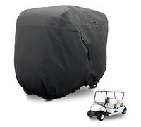 KBOLAE Golf Cart Cover Waterproof Zipper Buggy Sun Protector Rain Cover Black, 275x122x168cm