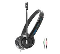 KBOLAE Kids Headphones 3.5mm Wired On-Ear Children Headset Dual 3.5mm Black