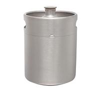 KBOLAE Mini Keg Growler Stainless Steel Home Brew Bottle Beer Barrel Silvery 2L