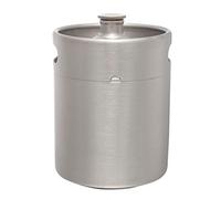 KBOLAE Mini Keg Growler Stainless Steel Home Brew Bottle Beer Barrel Silvery 5L