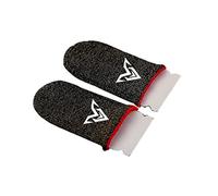 KBOLAE Mobile Game Fingertip Sleeves Breathable Elastic Gaming Covers Silvery Fiber Sensitive 24Pin Knitting Portable Gamer Gloves 1 Pair, Style 01