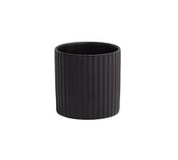 KBOLAE Nordic Style Striped Ceramic Flowerpot Pots Planter Green Plant Container Round Indoor Smooth Surface Office Garden Black, 10 * 10cm