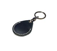 KBOLAE Vintage Leather Access Card Holder Scratch Proof Keychain Small Community Cards Sleeve Key Ring Fashion Keyring Green Water-Drop
