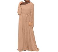 KBOPLEMQ Abayas for Women, Muslim Dubai Dress, Abaya Muslim Women - Prayer Clothing for Women - Muslim Dresses Women's Dress Abaya Prayer Dress - Islamic Clothing Women, A Khaki, M