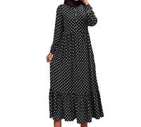 KBOPLEMQ Abayas for Women, Muslim Dubai Dress, Plain, Muslim Long Robe, Middle East, Dubai, Arab, Islamic Ramadan Summer Dress, Prayer Clothing, Abaya for Women, black, XL