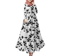 KBOPLEMQ Abayas for Women, Muslim Dubai Dress, Women's Islamic Clothing, Long Sleeve Plain Loose Muslim Prayer Dress, Long Dress for Women, Teenagers, Ethnic Bride, Evening, Party, Prayer Clothing,