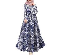 KBOPLEMQ Abayas for Women, Muslim Dubai Dress, Women's Islamic Clothing, Long Sleeve Plain Loose Muslim Prayer Dress, Long Dress for Women, Teenagers, Ethnic Bride, Evening, Party, Prayer Clothing, 02
