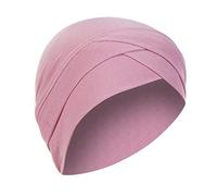 KBOPLEMQ Beanie Hat Turban Women's Plain Sleep Hat Turban Cap Hat Headscarf for Hair Loss Hair Loss Muslim Indian Turban Hats Headwear Woman Beanie Turban Cotton Sleep Hat, O Rosa, One Size Fits All