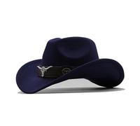 KBOPLEMQ Cowboy Hat, Unisex, Western Cowboy Hat, Fashion Western Hat, Cowboy Hats, Felt Fedora Hat, Wide Brim with Band, Retro Panama Floppy Hat, Jazz Hat, Unisex, Oktoberfest Outfit, Cosplay