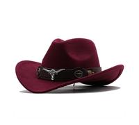 KBOPLEMQ Cowboy Hat, Unisex, Western Cowboy Hat, Fashion Western Hat, Jazz Hat, Unisex Oktoberfest Outfit, Cosplay, Cowboy Hats, Felt Fedora Hat, Wide Brim with Band, Retro Panama Floppy Hat