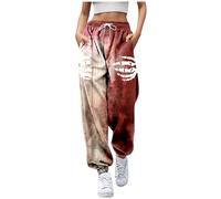 KBOPLEMQ Halloween Costume Women's Problem Solved Joggers Bloody Sports Trousers Scary Costume Anxiety Blood Splash Sweatpants Cosplay Clothing Horror Jogging Bottoms Halloween Women's Outfit, O White