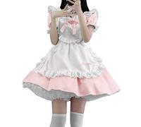 KBOPLEMQ Maid Dress Women's Maid Outfit Oktoberfest Costume Cute Black White Lolita Cosplay Maid Outfit Classic Lolita Apron Maid Dress Uniform Lingerie