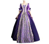 KBOPLEMQ Medieval Clothing Women's Renaissance Queen Costume Vintage Royal Costume Gothic Gown Trumpet Sleeves Medieval Dress Victorian Queen Dresses Halloween Costume Carnival Women