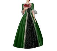 KBOPLEMQ Medieval Clothing Women's Retro Princess Queen Dress Party Dress Prom Dress Renaissance Pleated Skirt Maxi Dresses Court Rococo Baroque Marie Antoinette Ball Dresses Evening Dresses Cosplay,