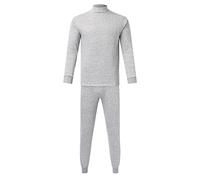 KBOPLEMQ Men's 100% Merino Wool Thermal Underwear Set, Premium Merino Wool Undershirt & Underwear, Thermal Functional Underwear, Men's Ski Underwear, Thermal Underwear, Winter Wash Set, lightgrey, L