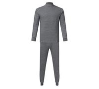 KBOPLEMQ Men's 100% Merino Wool Thermal Underwear Set, Premium Merino Wool Undershirt & Underwear, Thermal Functional Underwear, Men's Ski Underwear, Thermal Underwear, Winter Wash Set, darkgray, L