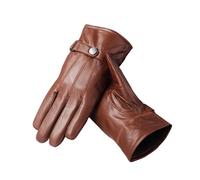 KBOPLEMQ Men's Winter Leather Gloves Genuine Leather Warm Motorcycle Gloves Cashmere Lined Touchscreen Texting Gloves for Driving Warm Wool Lining Female Leather Gloves