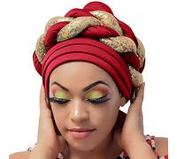 KBOPLEMQ Prayer Clothing for Women African Women's Chemo Cap Pre-Tied Beanie Hat Head Wrap Sleep Cap Turban Braid Headwear Headscarves, O Red, One Size Fits All