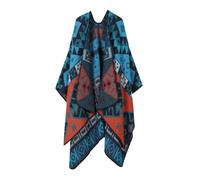 KBOPLEMQ Winter Cashmere Scarf for Women Poncho Blanket Thick Warm Knitted Winter Blanket Mexican Hippie Wool Poncho Cape Knitted Retro Ethnic Style Open Front Cardigans Pullover