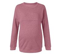 KBOPLEMQ Women's Maternity Zip Long Sleeve Nursing Clothing for Breastfeeding Nursing Top Pregnancy Breastfeeding Jumper Autumn Winter Long Sleeve Shirts Sweatshirt Plain Jumper Nursing Tops, pink,