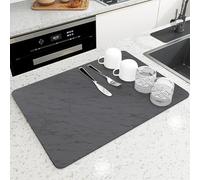 Kbotiques Drying Mat, Absorbent Drying Mat for Kitchen, Absorber Diatomaceous Earth Coffee Machine Drying Mat, Binds 1.7 Times Its Own Weight to Water (Dark Stoneware, 30 x 40 cm)