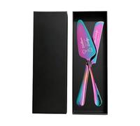 KBPTM Personalised Wedding Cake Knife and Server Set - Custom Cake Cutting Set with Engraved Names & Date, Cake Knife and Slice for Bride and Groom Anniversary Housewarming Gift (Multicolour)