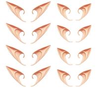Kbraveo 8 Pairs Fairy Pixie Elf Ears, Latex Elf Ear,Soft Pointed Goblin Ears, Cosplay Ears for Cosplay Halloween Christmas