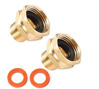 Kbrotech Brass Garden Hose Adapter, 3/4” GHT Female x 1/2” NPT Male, 2pcs